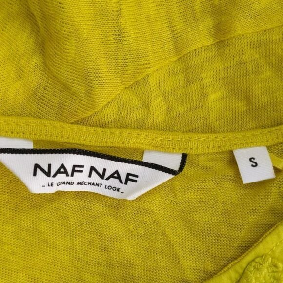 Naf Naf Linen Peplum Tank Top Shirt Blouse - Picture 3 of 4